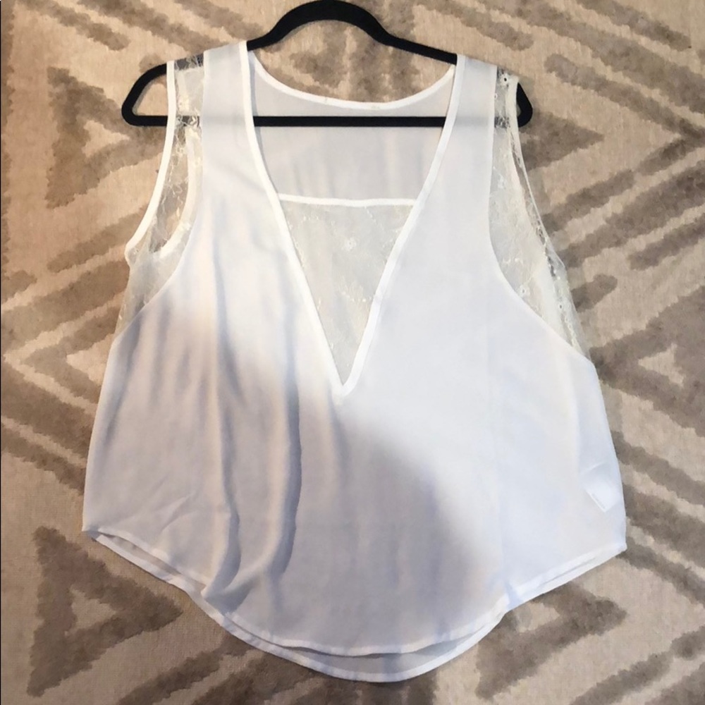 White and lace tank top